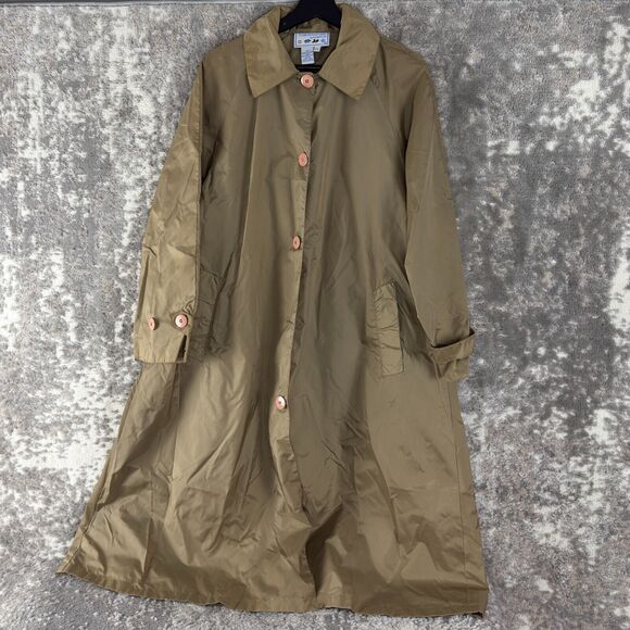 Transitionals by Komitor Petite Size PL Trench Coat Beige Pockets Outdoor Button - Picture 1 of 10